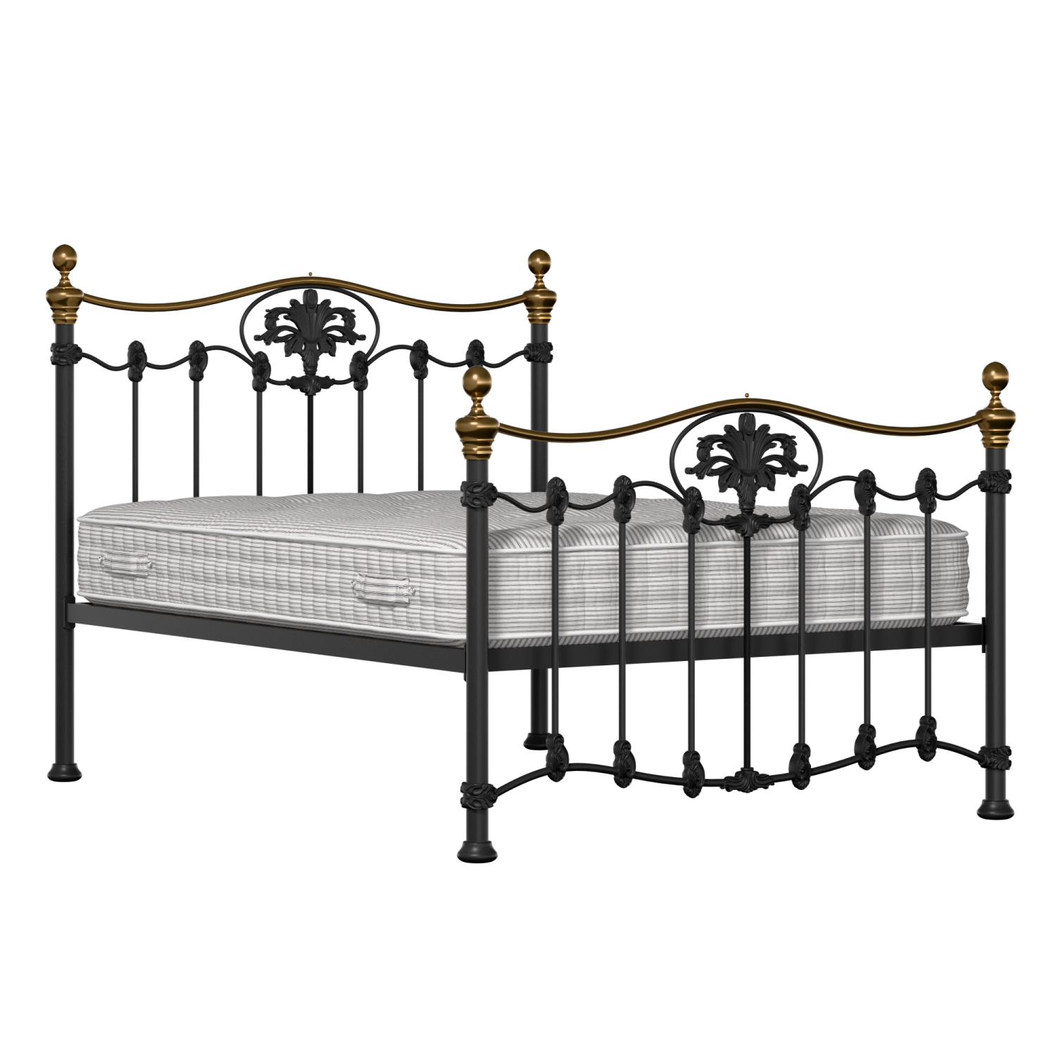 Camolin iron/metal bed in black with Juno mattress