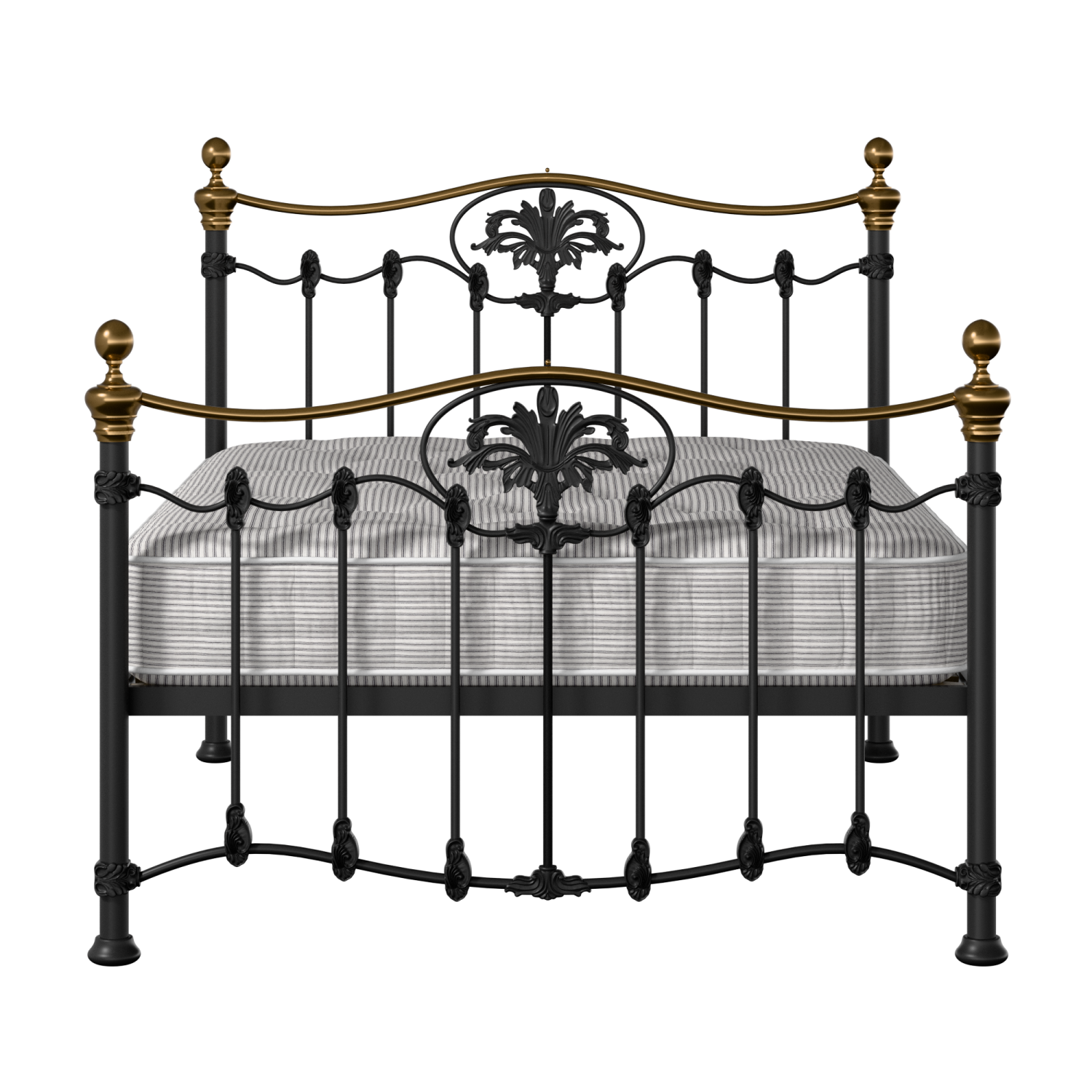 Camolin iron/metal bed in black with Juno mattress