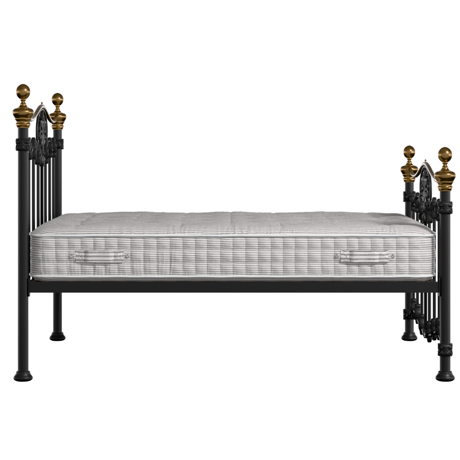 Camolin iron/metal bed in black with Juno mattress