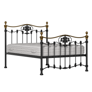 Camolin iron/metal bed in black with Juno mattress - Thumbnail