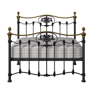 Camolin iron/metal bed in black with Juno mattress - Thumbnail