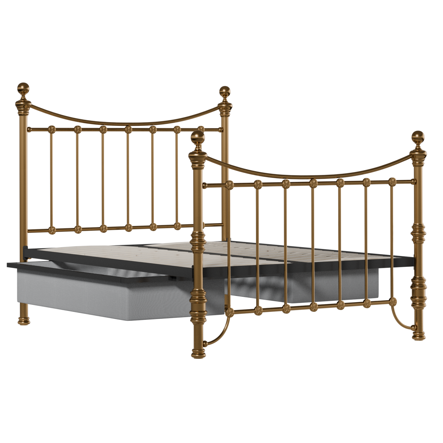 Arran brass bed with drawers