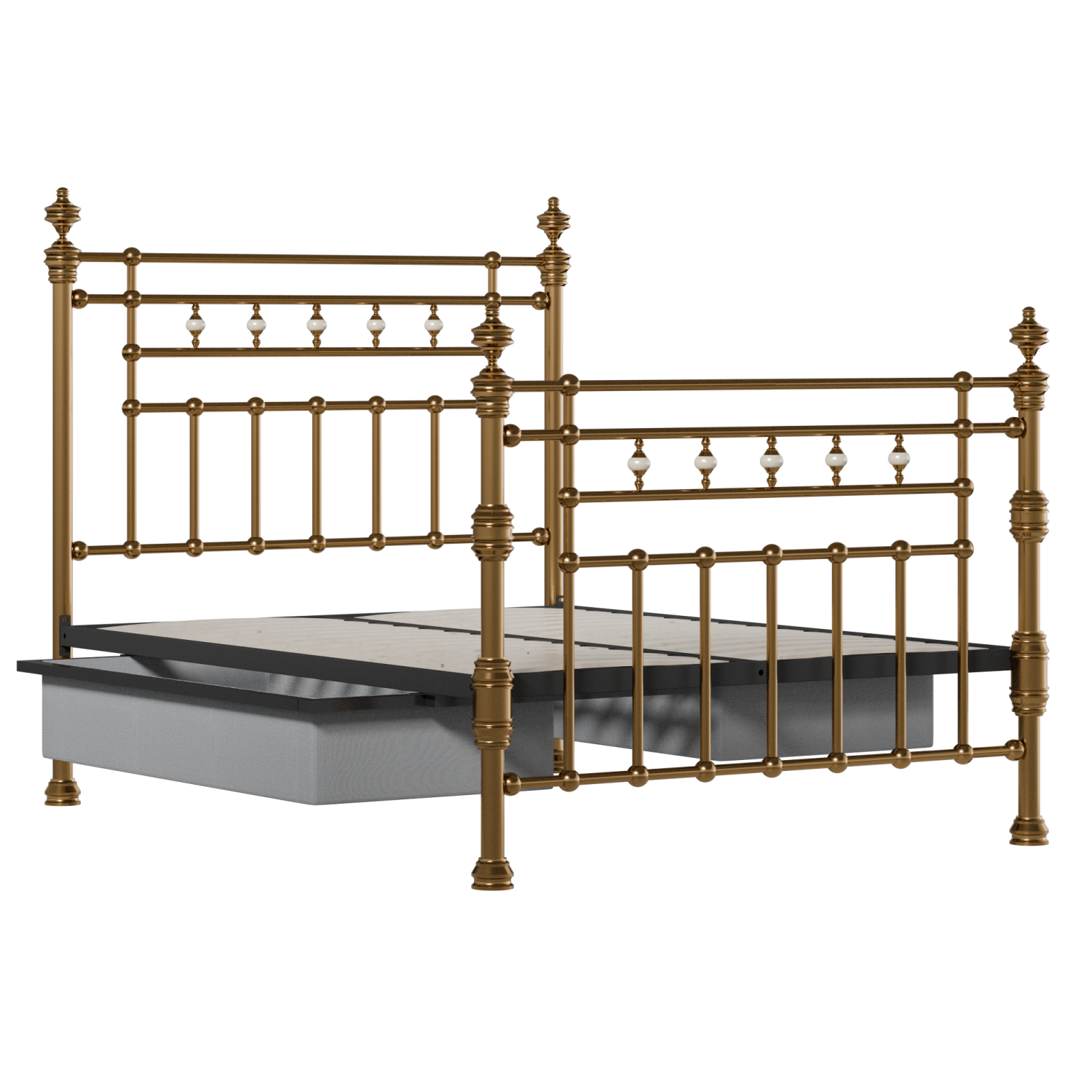 Boyne brass bed with drawers