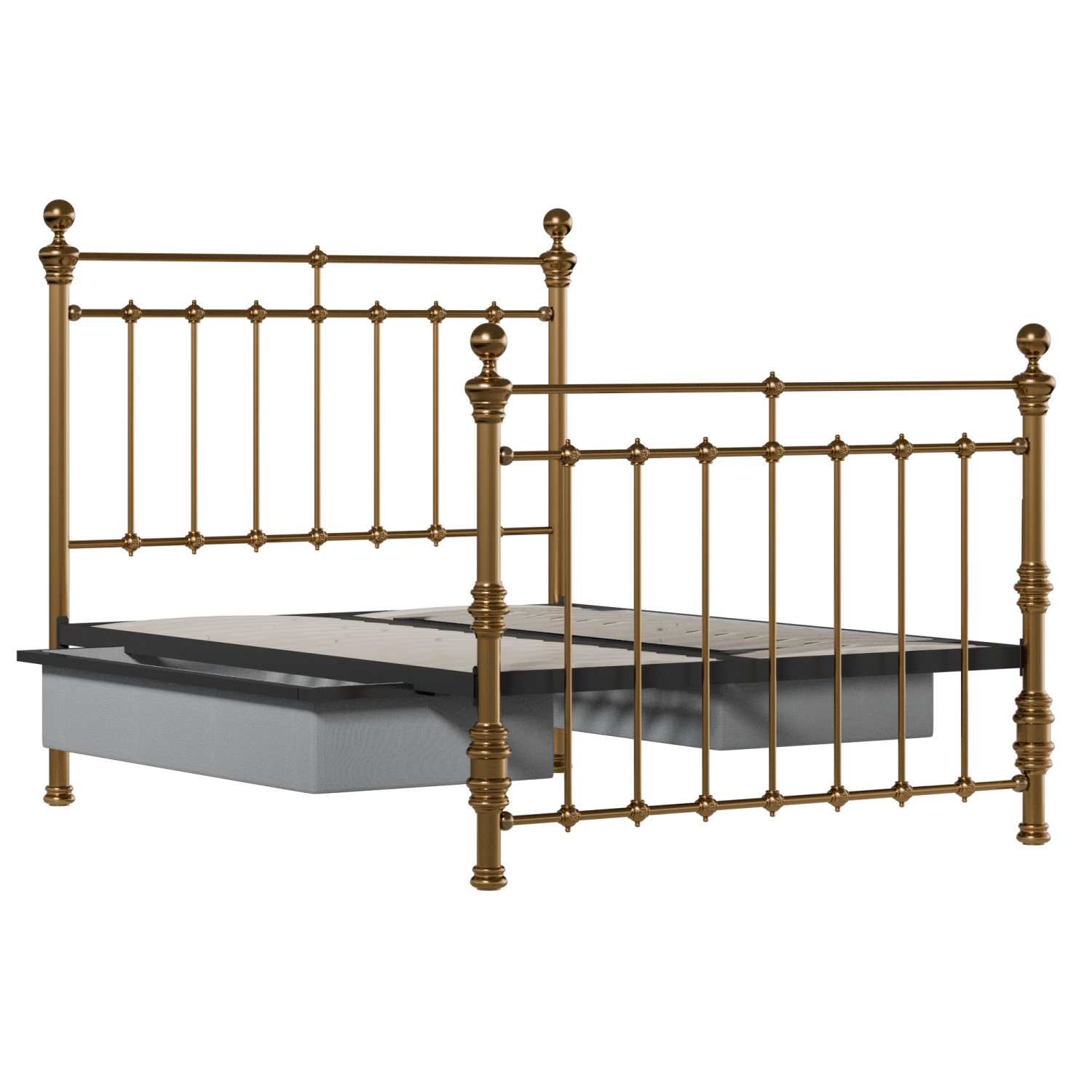 Waterford brass bed with drawers