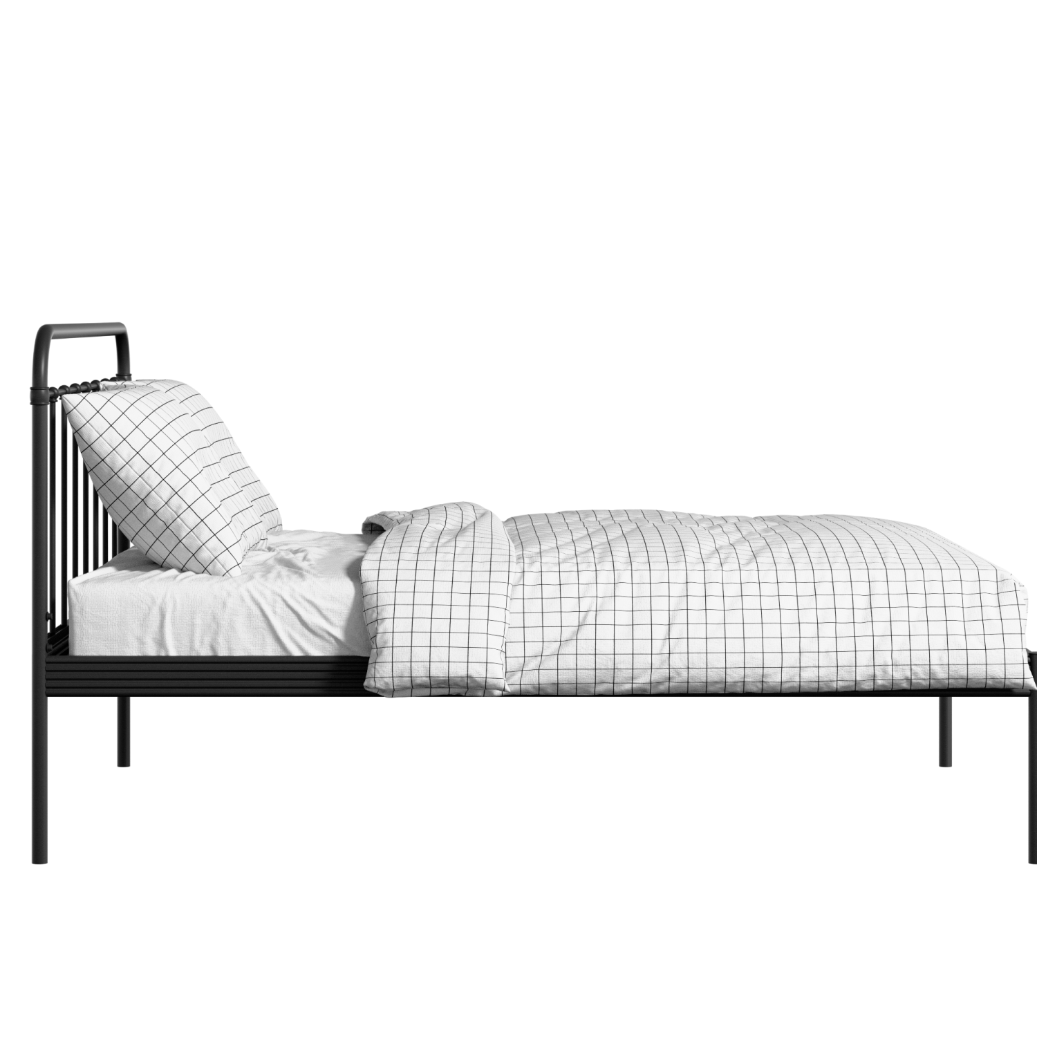 Hampton ijzeren bed in zwart met matras