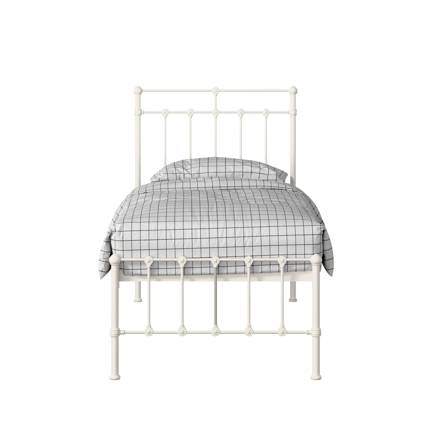 Ashley iron/metal single bed in ivory