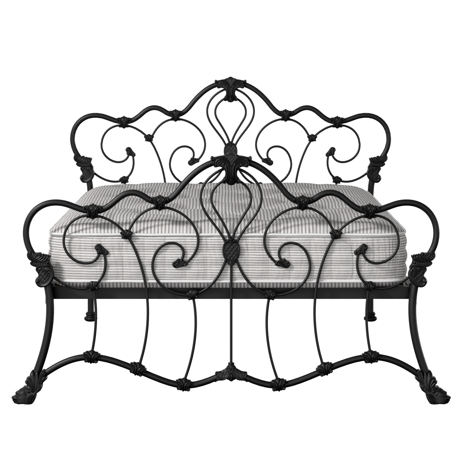 Athalone iron/metal bed in black with Juno mattress