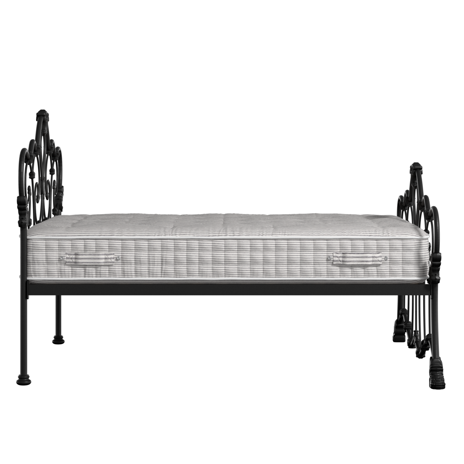 Athalone iron/metal bed in black with Juno mattress