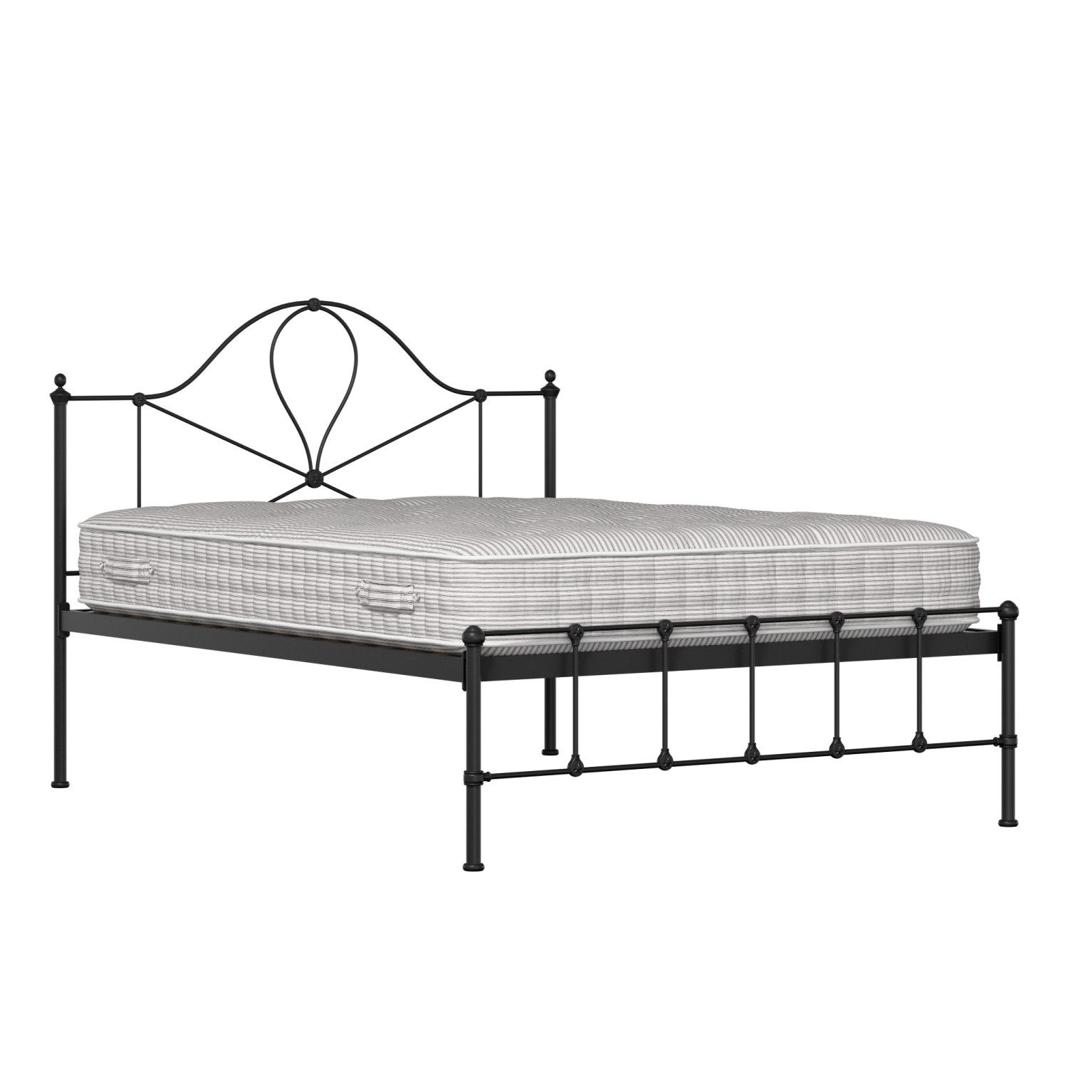 Athena cama de metal en negro con colchón
