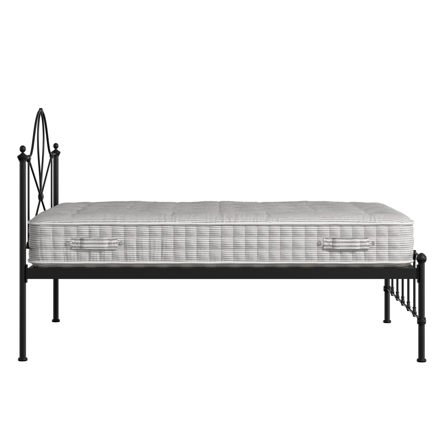 Athena cama de metal en negro con colchón
