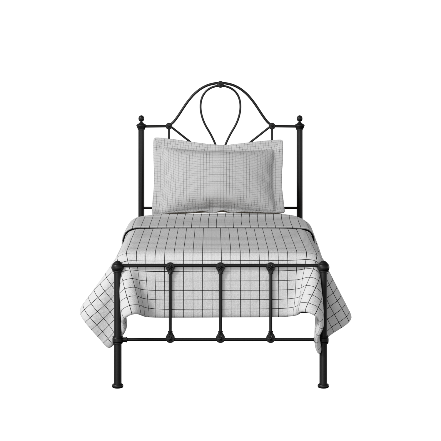 Athena cama individual de metal en negro