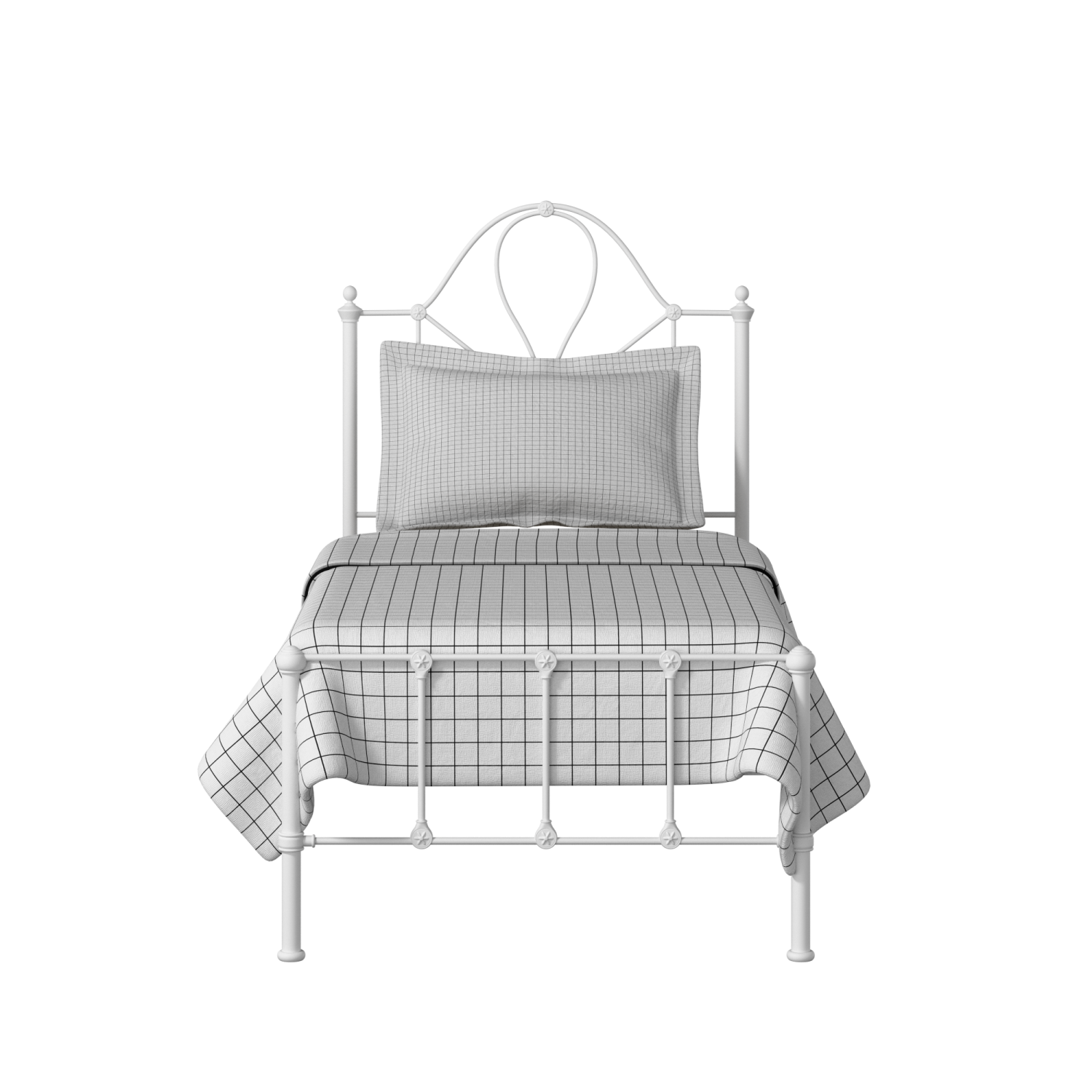 Athena cama individual de metal en blanco