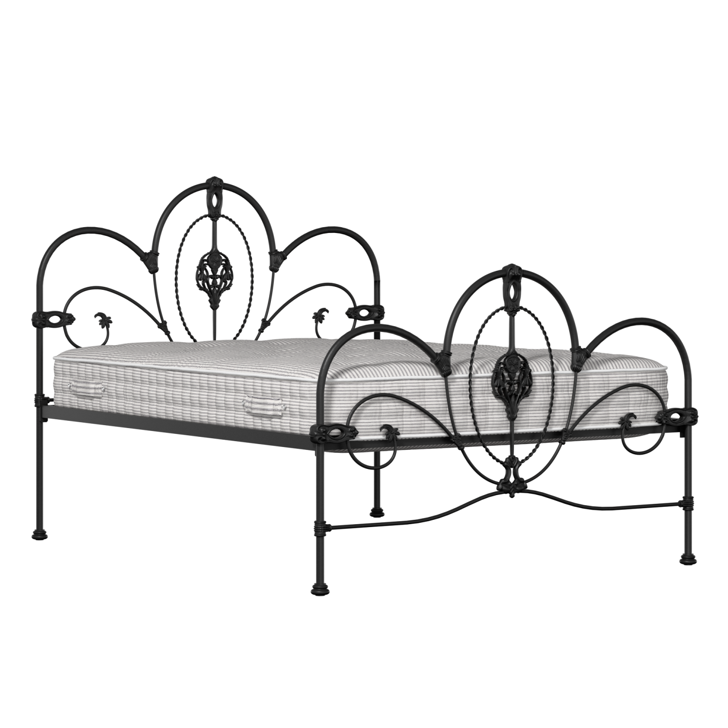 Ballina iron/metal bed in black with Juno mattress