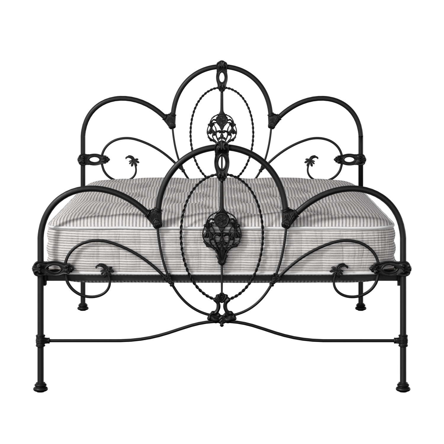 Ballina iron/metal bed in black with Juno mattress