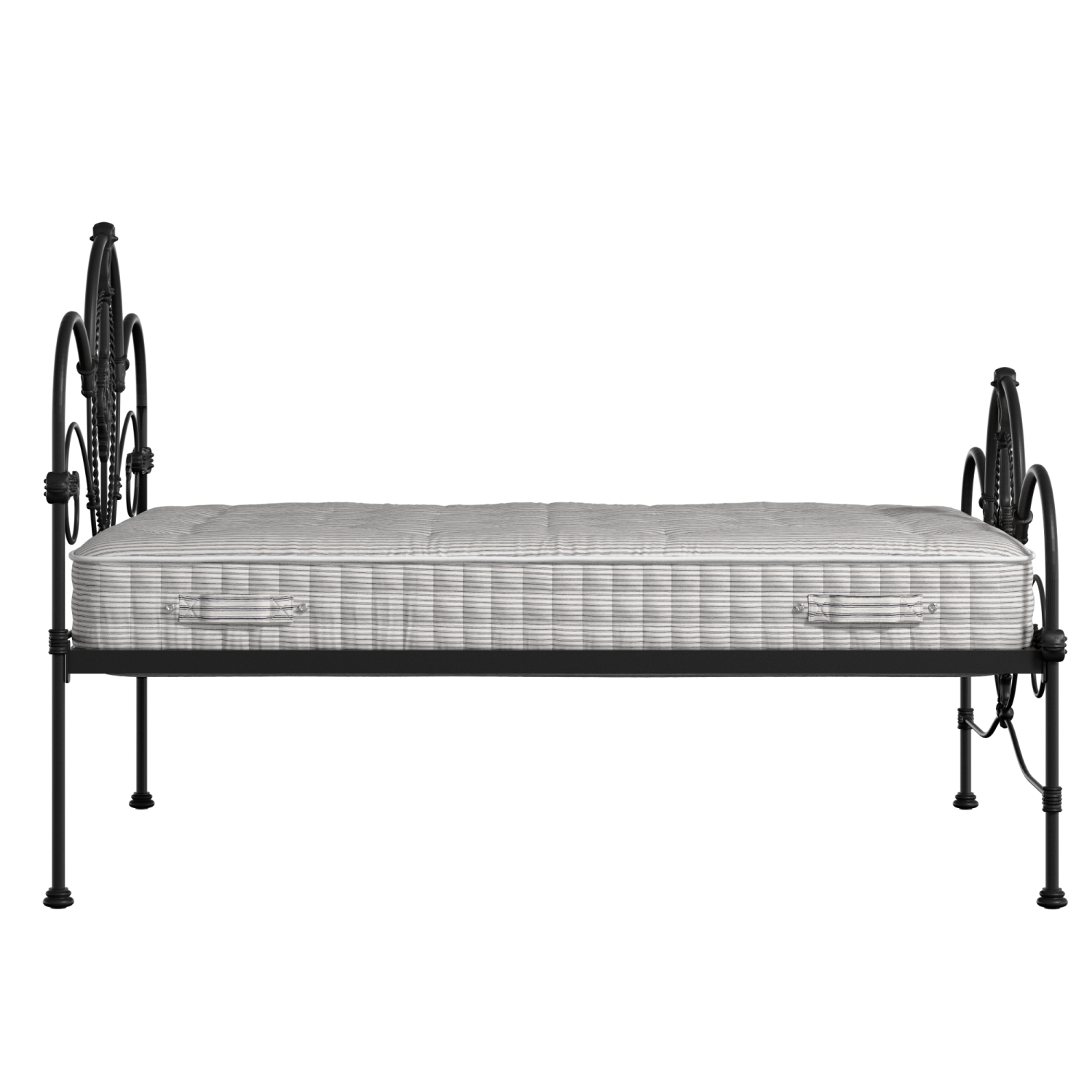 Ballina iron/metal bed in black with Juno mattress