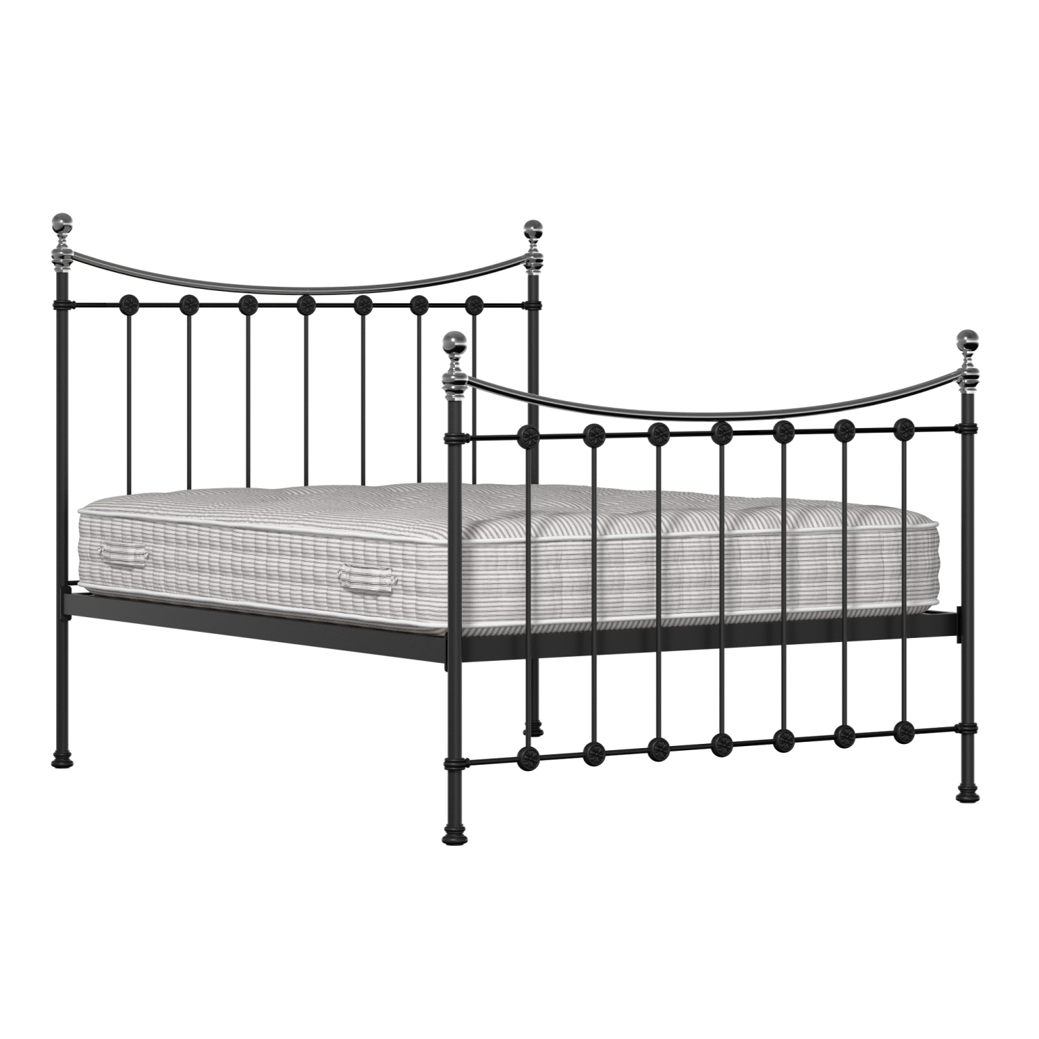 Carrick Chromo iron/metal bed in black with Juno mattress