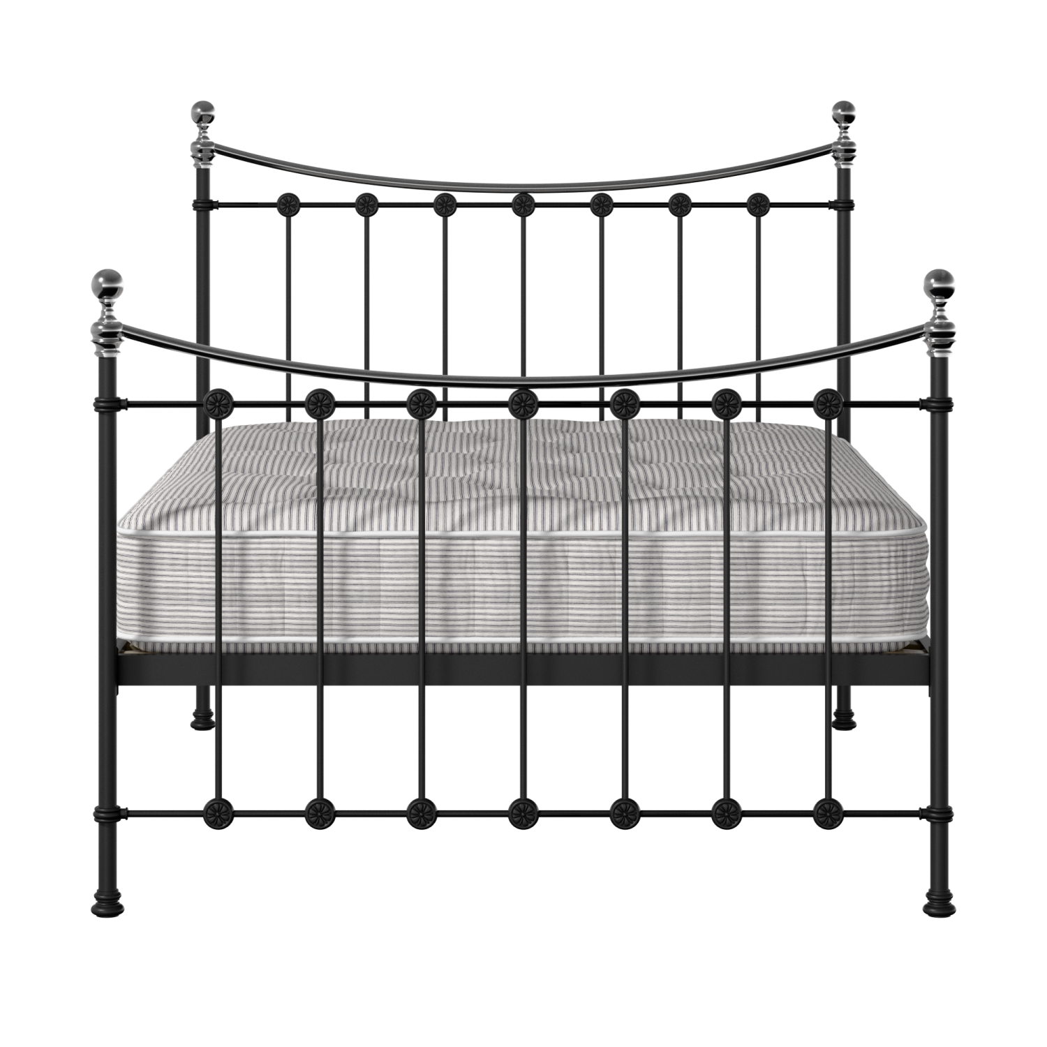 Carrick Chromo iron/metal bed in black with Juno mattress