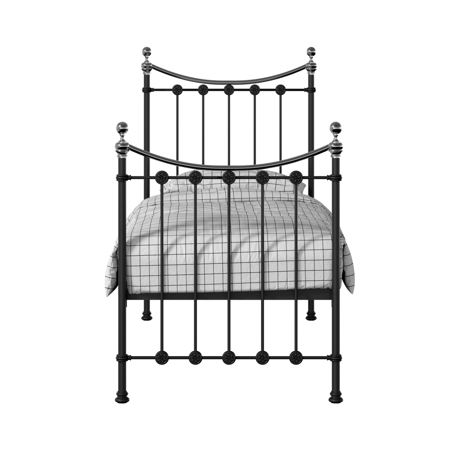 Carrick Chromo iron/metal single bed in black
