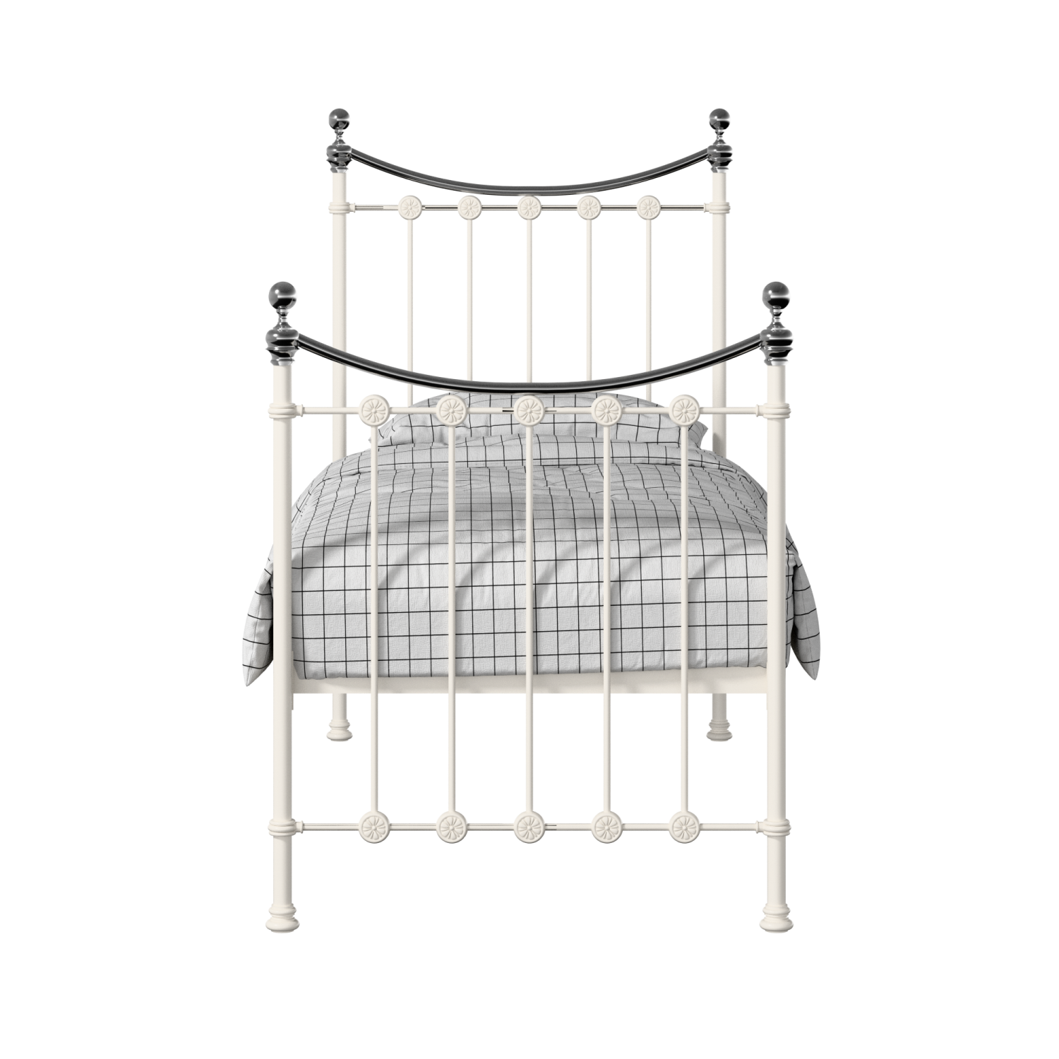 Carrick Chromo iron/metal single bed in ivory