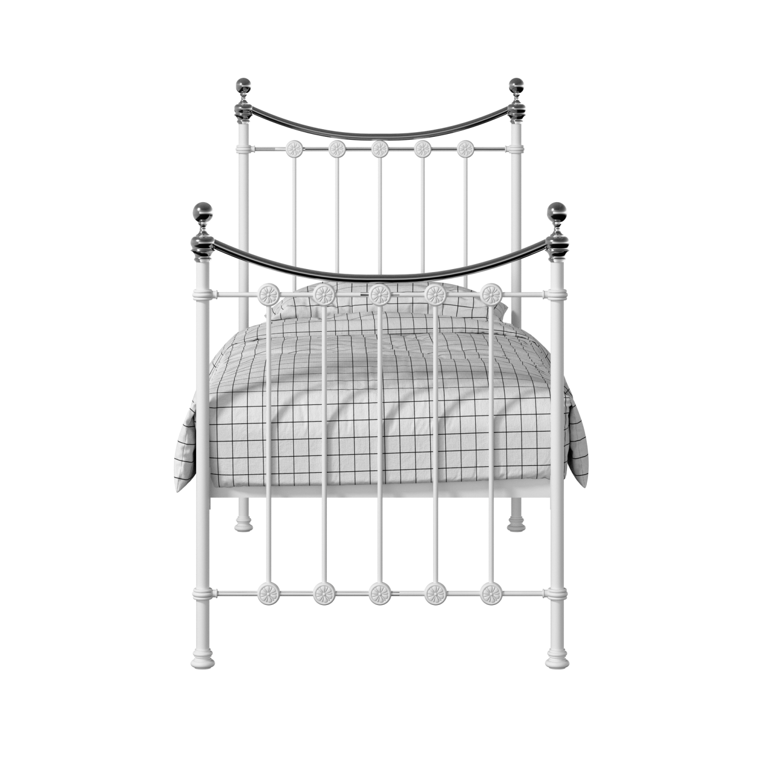 Carrick Chromo iron/metal single bed in white