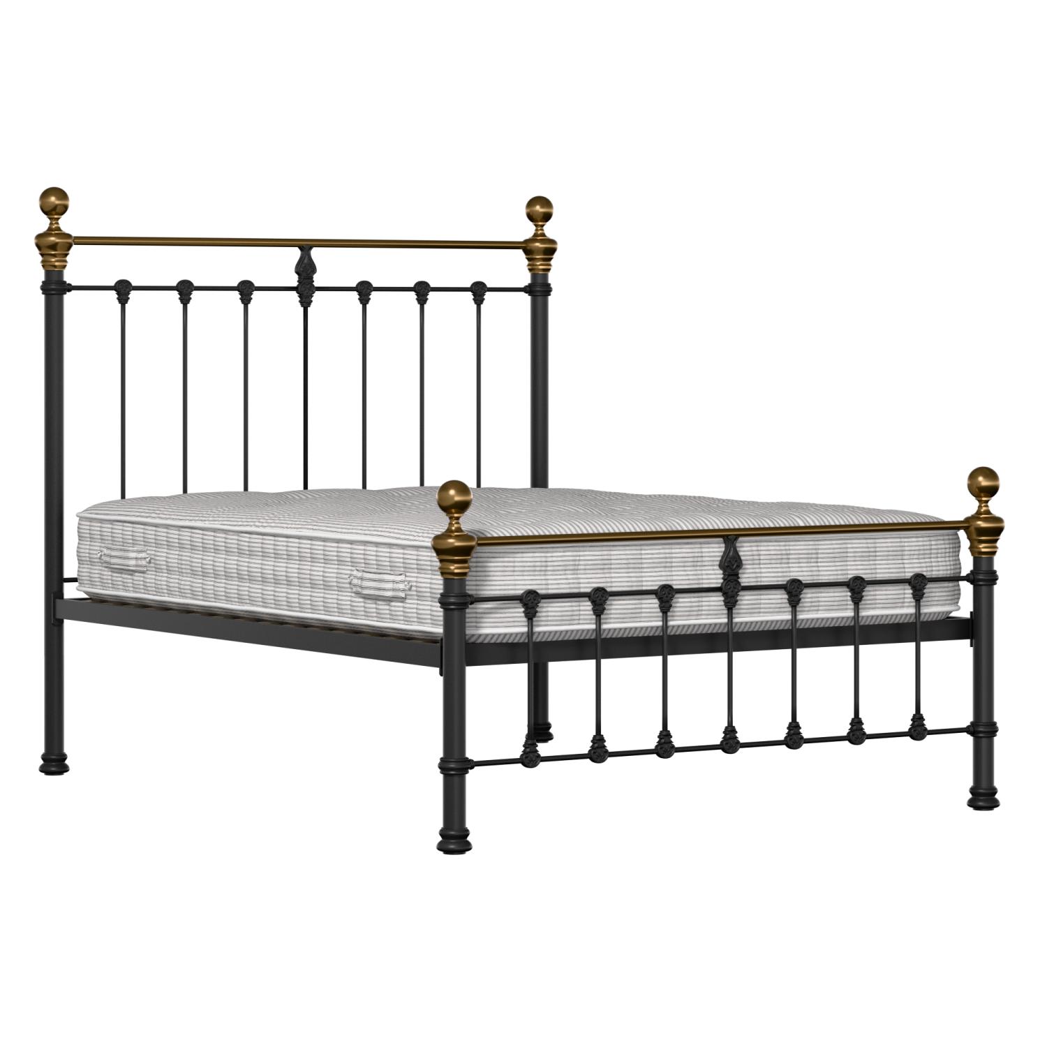 Hamilton Low Footend iron/metal bed in black with Juno mattress