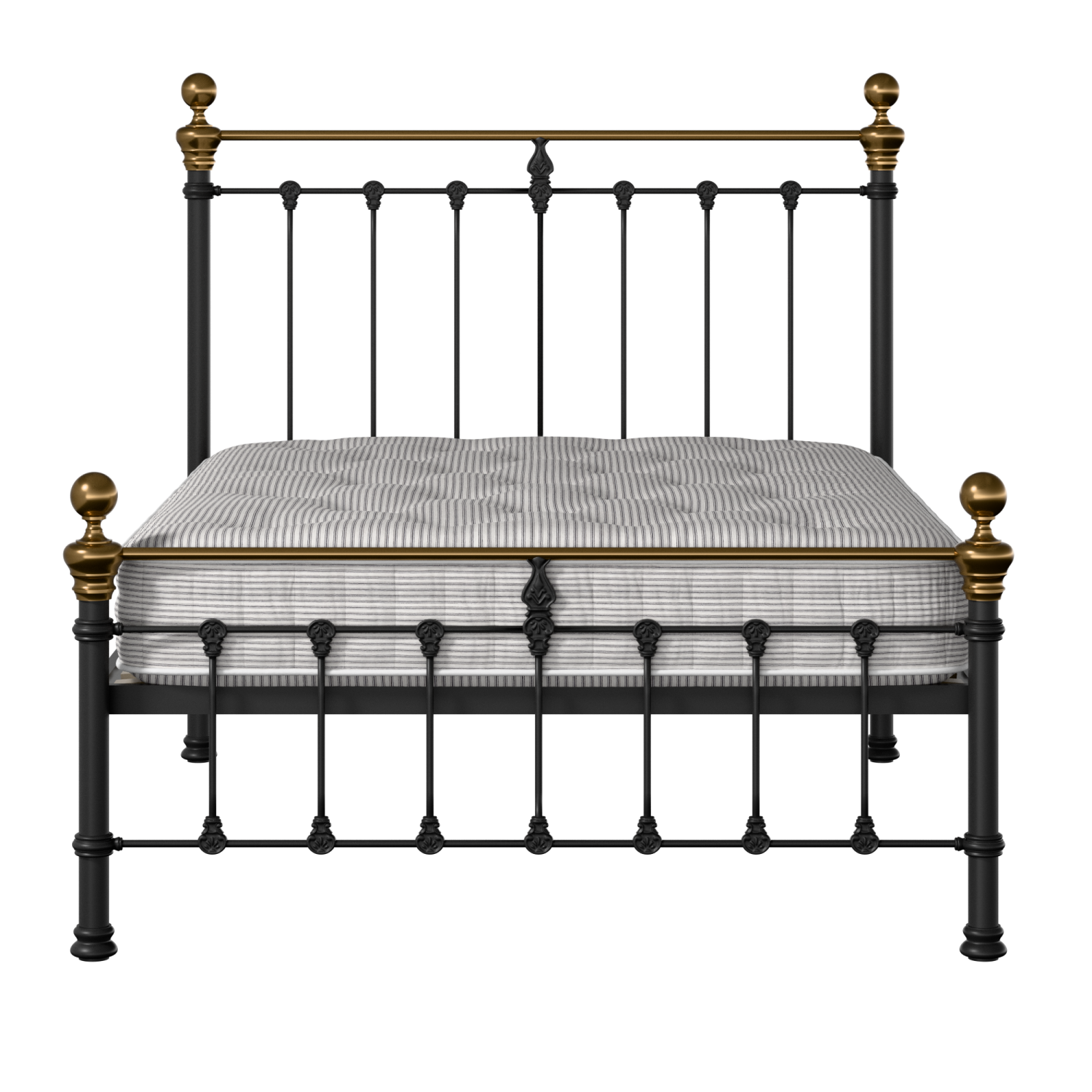 Hamilton Low Footend iron/metal bed in black with Juno mattress