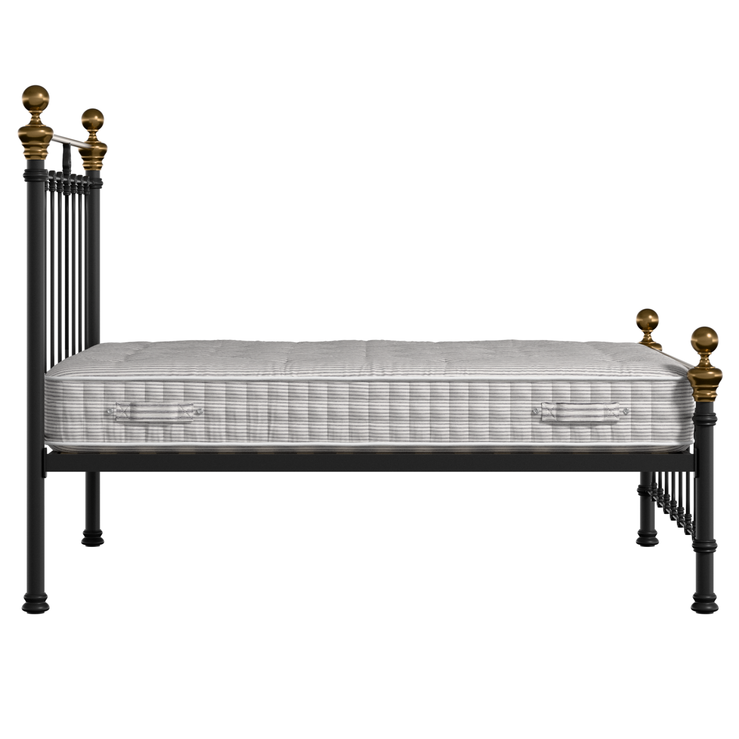 Hamilton Low Footend iron/metal bed in black with Juno mattress