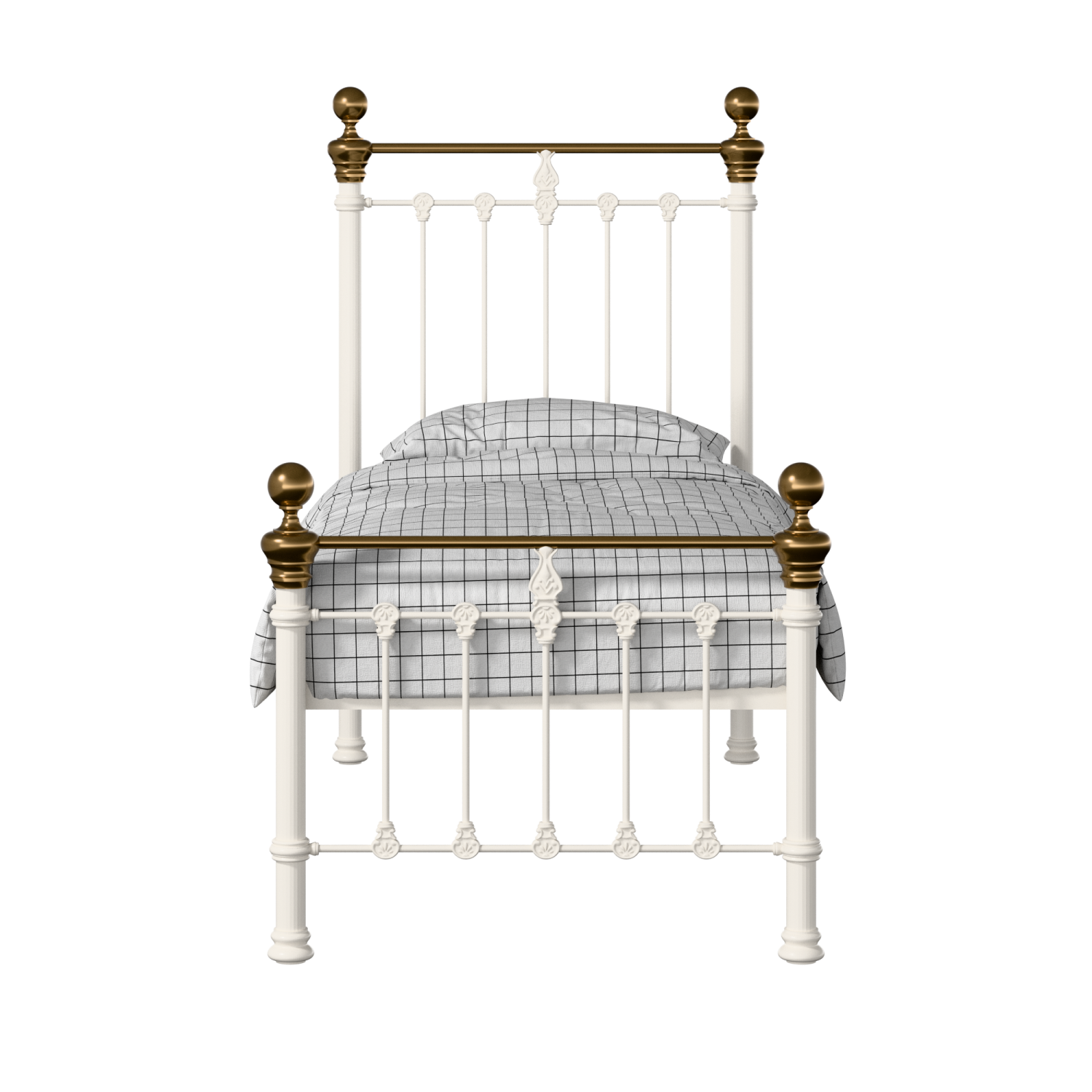 Hamilton Low Footend iron/metal single bed in ivory