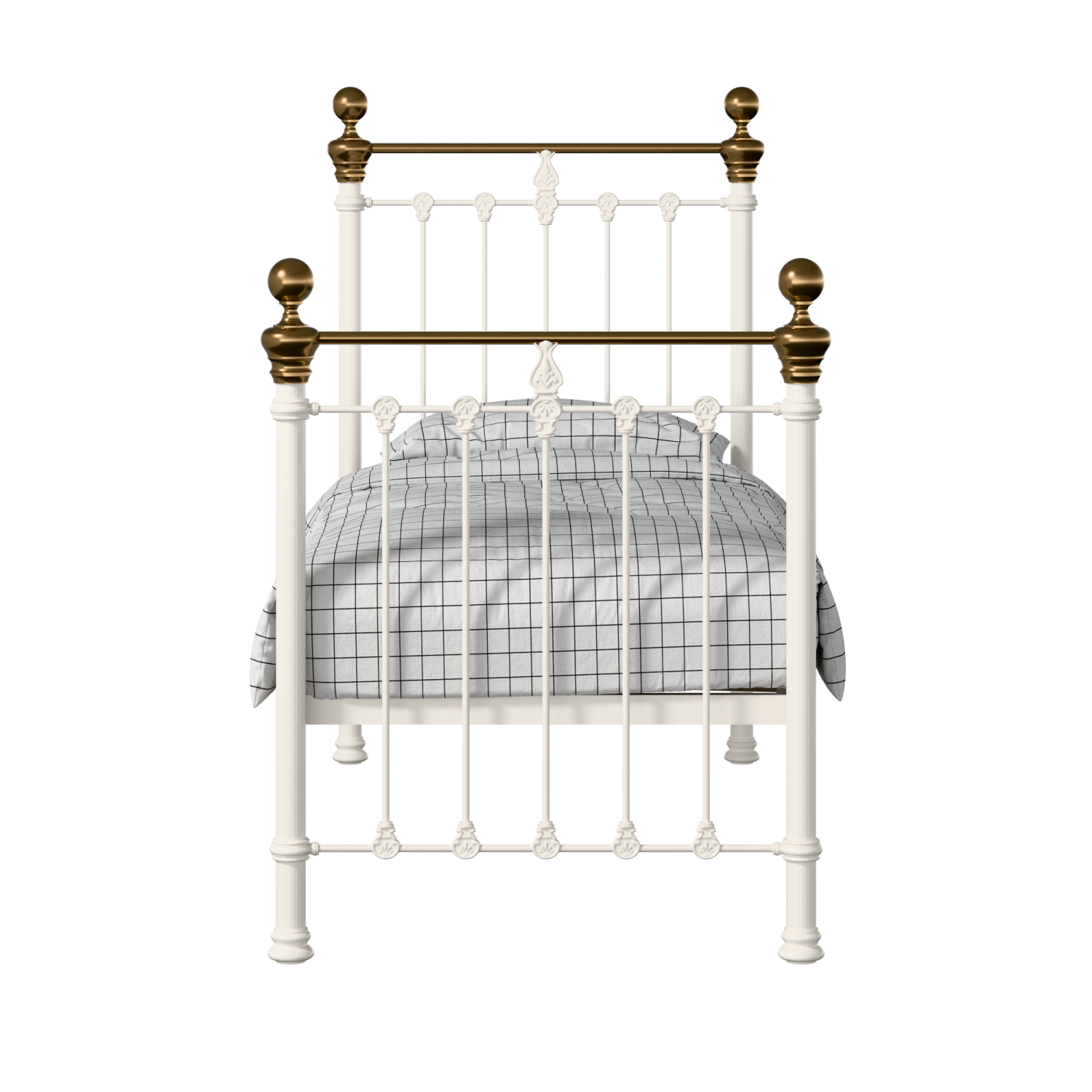 Hamilton iron/metal single bed in ivory