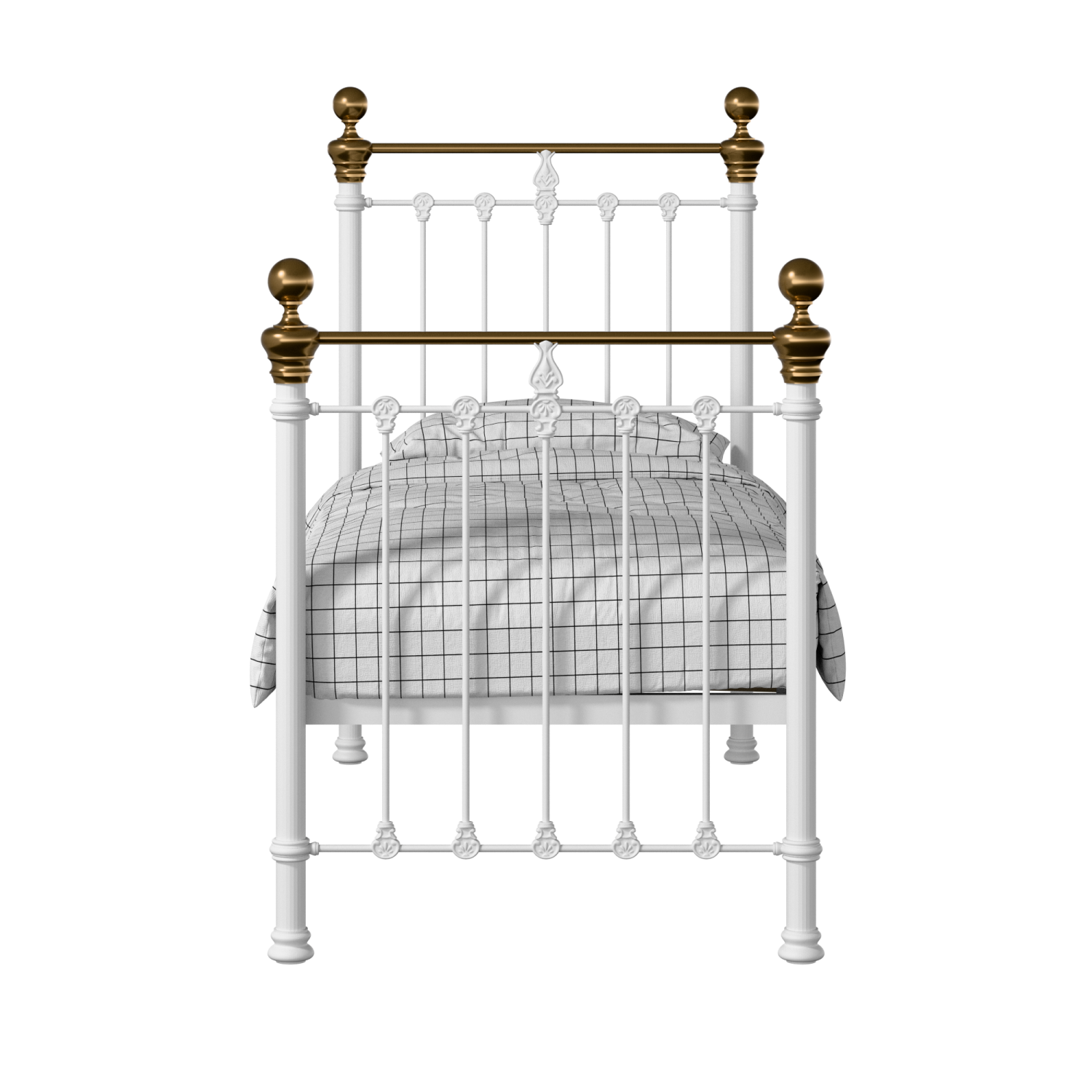 Hamilton iron/metal single bed in white