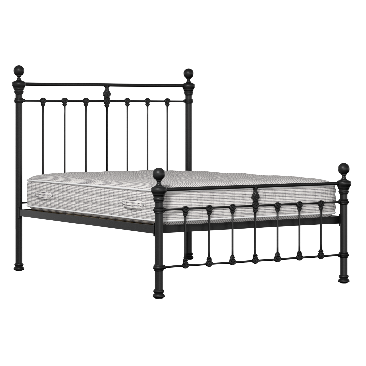 Hamilton Solo Low Footend iron/metal bed in black with Juno mattress