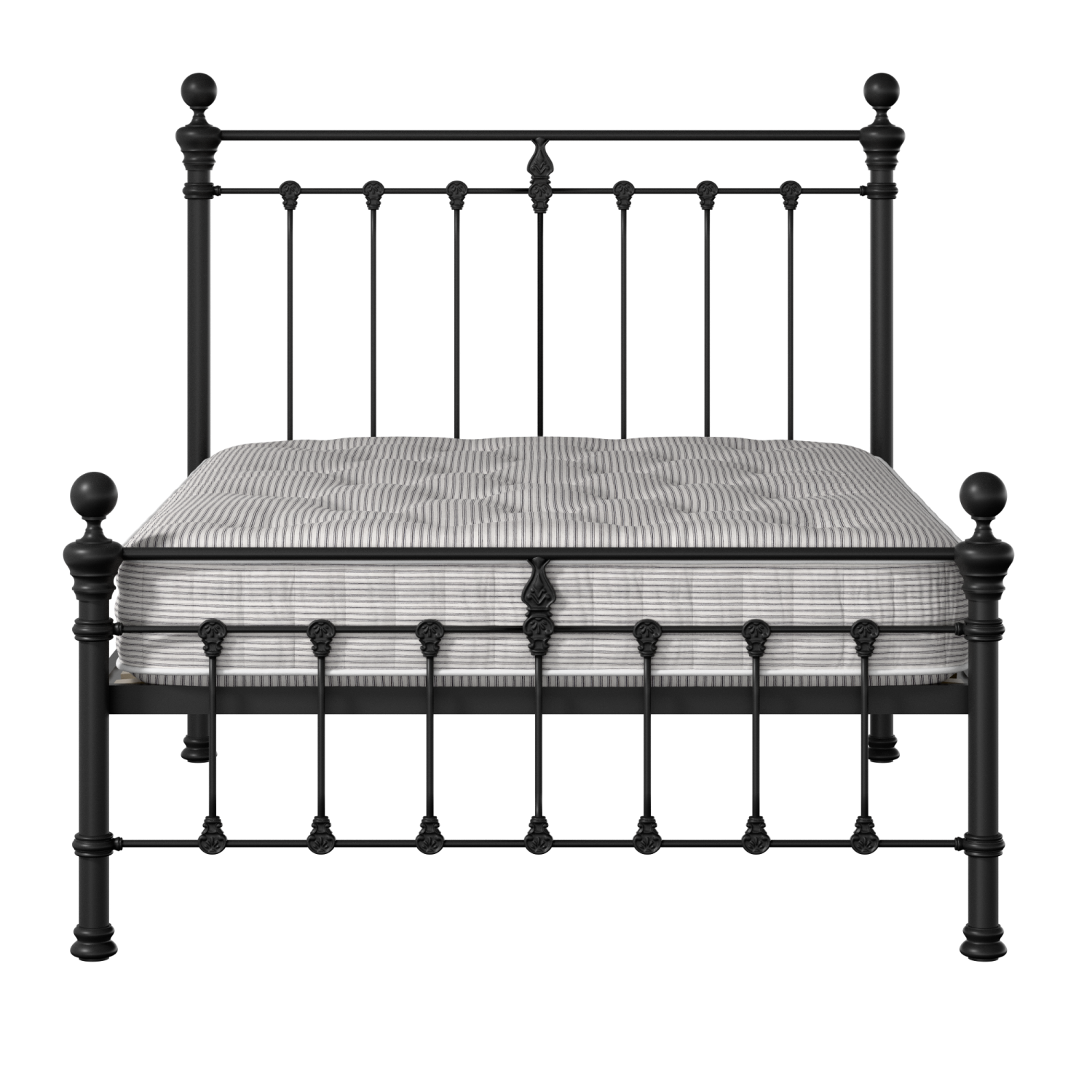 Hamilton Solo Low Footend iron/metal bed in black with Juno mattress