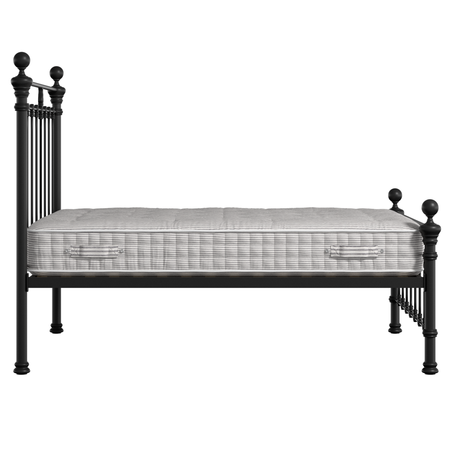 Hamilton Solo Low Footend iron/metal bed in black with Juno mattress