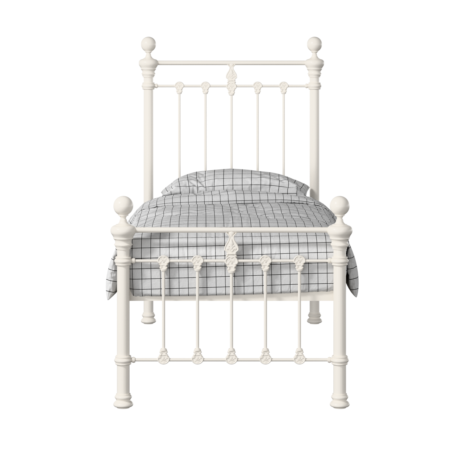 Hamilton Solo Low Footend iron/metal single bed in ivory