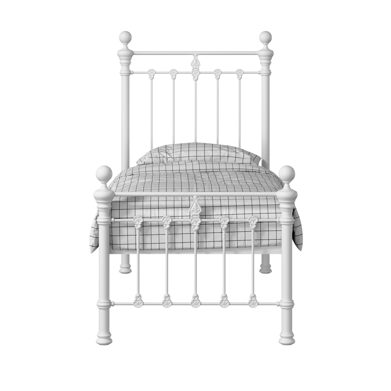 Hamilton Solo Low Footend iron/metal single bed in white