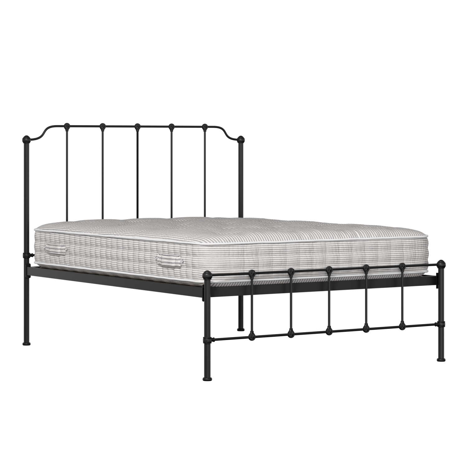 Julia iron/metal bed in black with Juno mattress