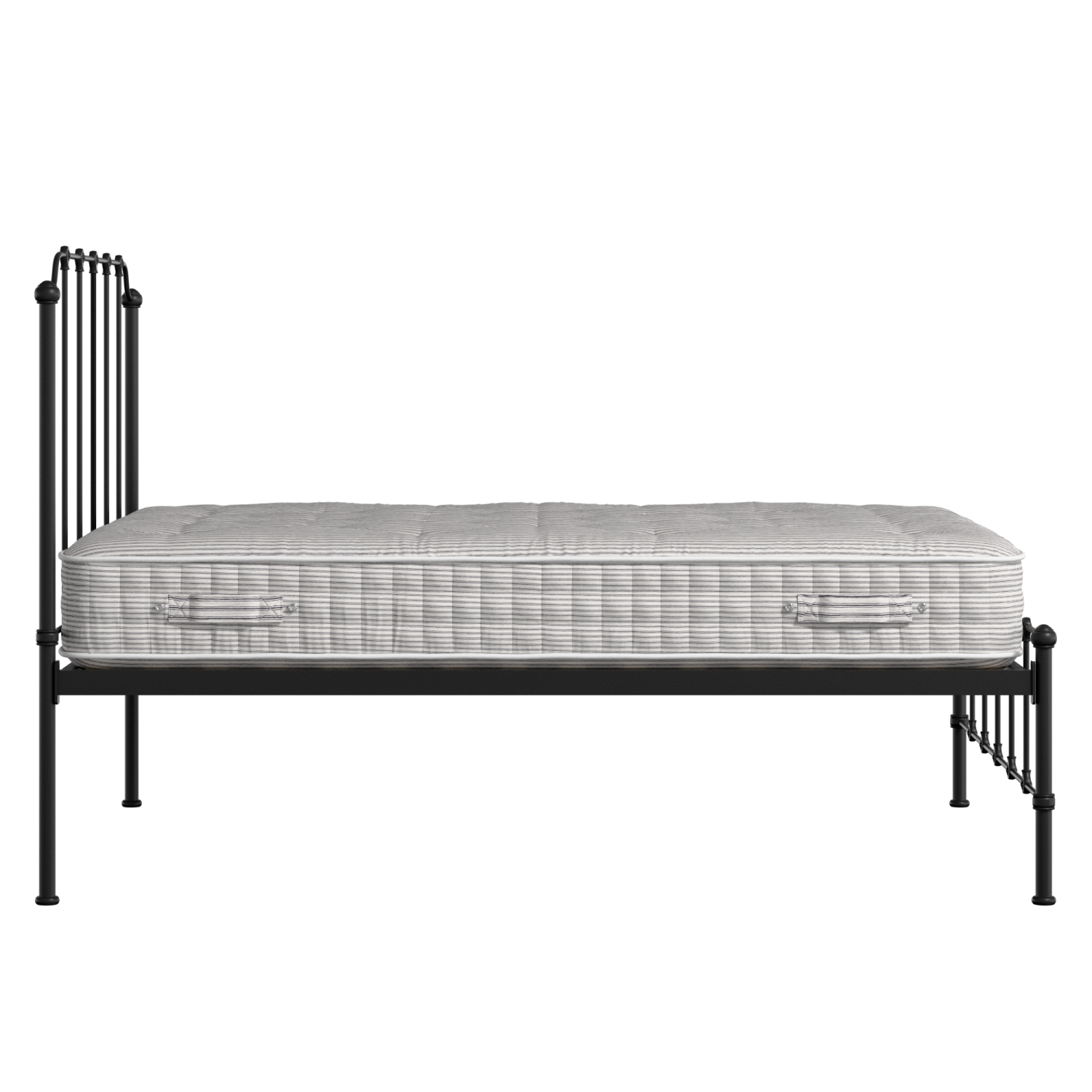 Julia iron/metal bed in black with Juno mattress