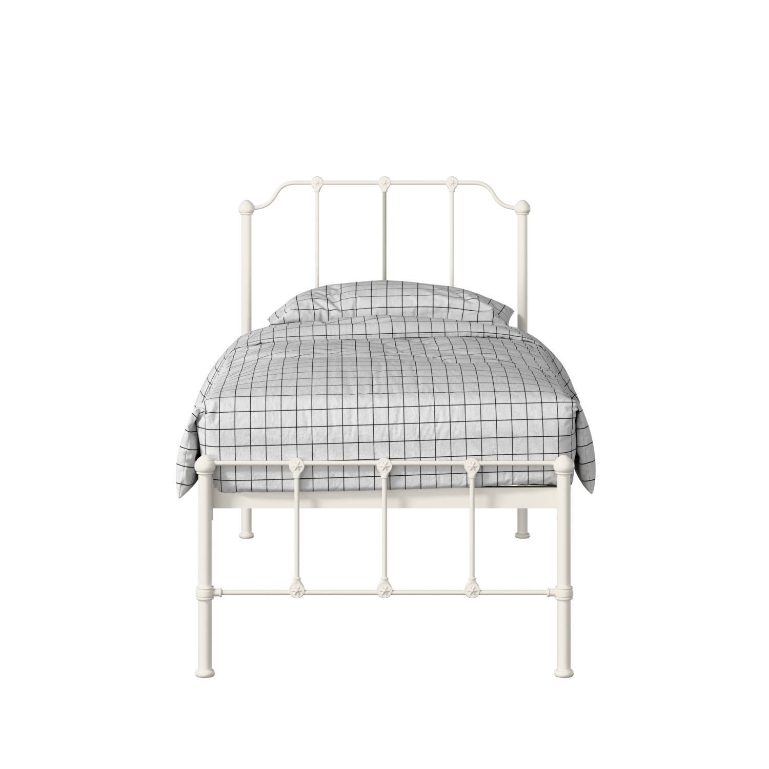 Julia iron/metal single bed in ivory