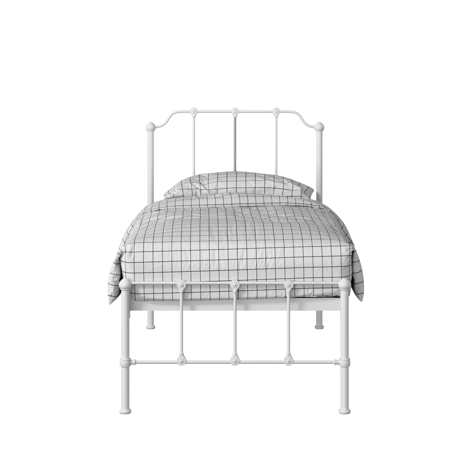 Julia iron/metal single bed in white