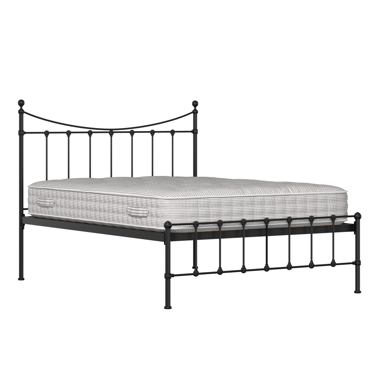Olivia iron/metal bed in black with Juno mattress