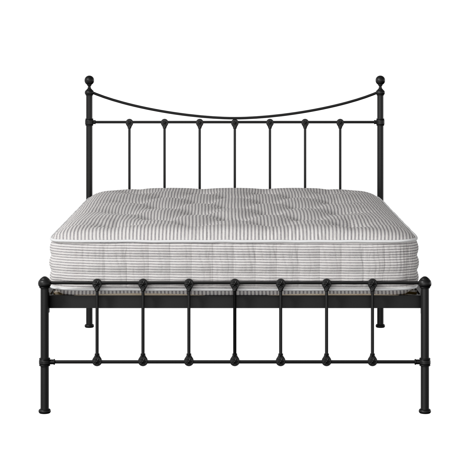 Olivia iron/metal bed in black with Juno mattress