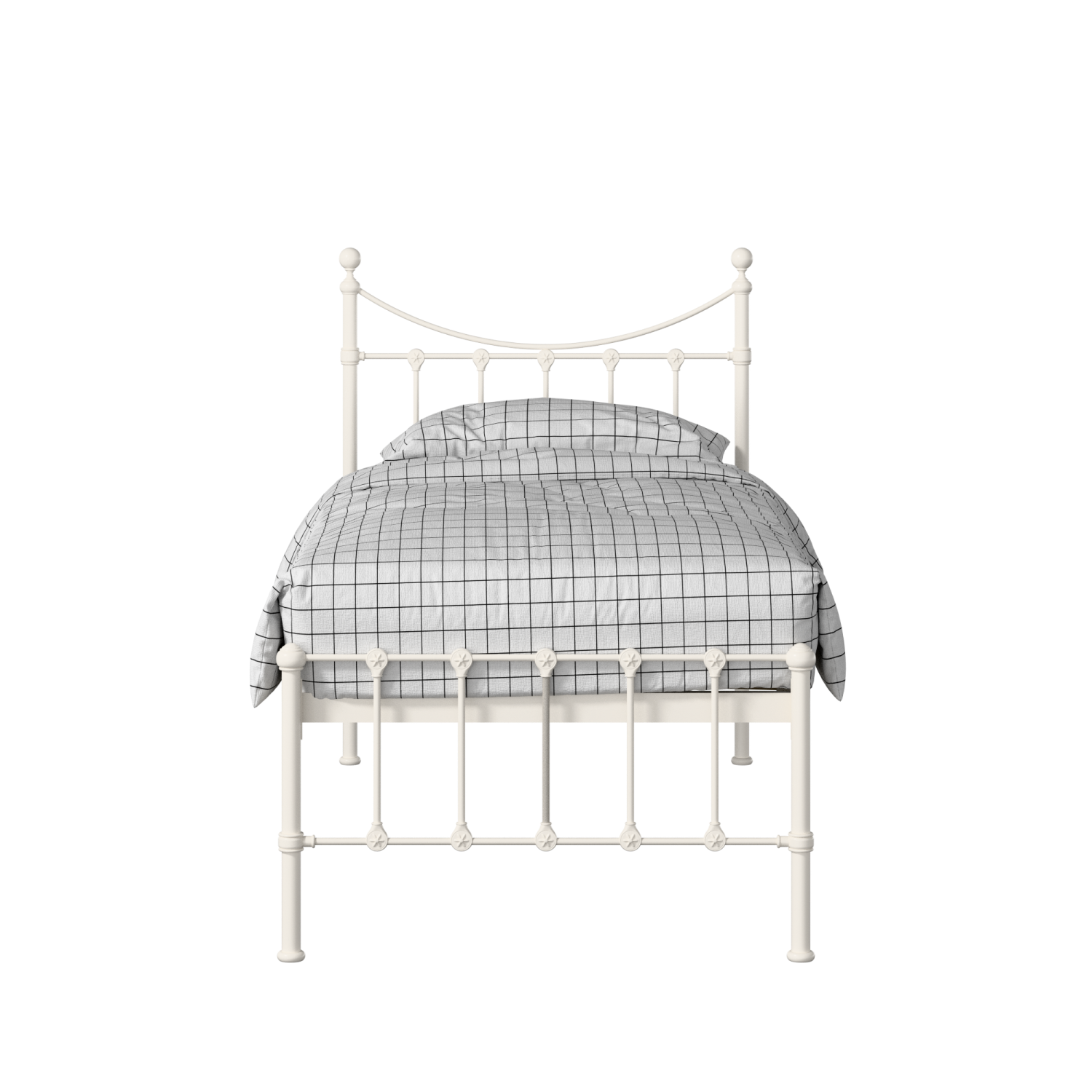 Olivia iron/metal single bed in ivory