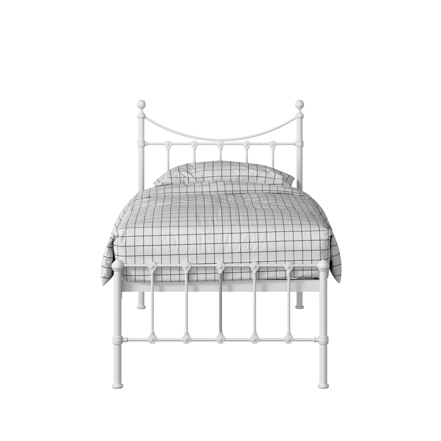 Olivia iron/metal single bed in white