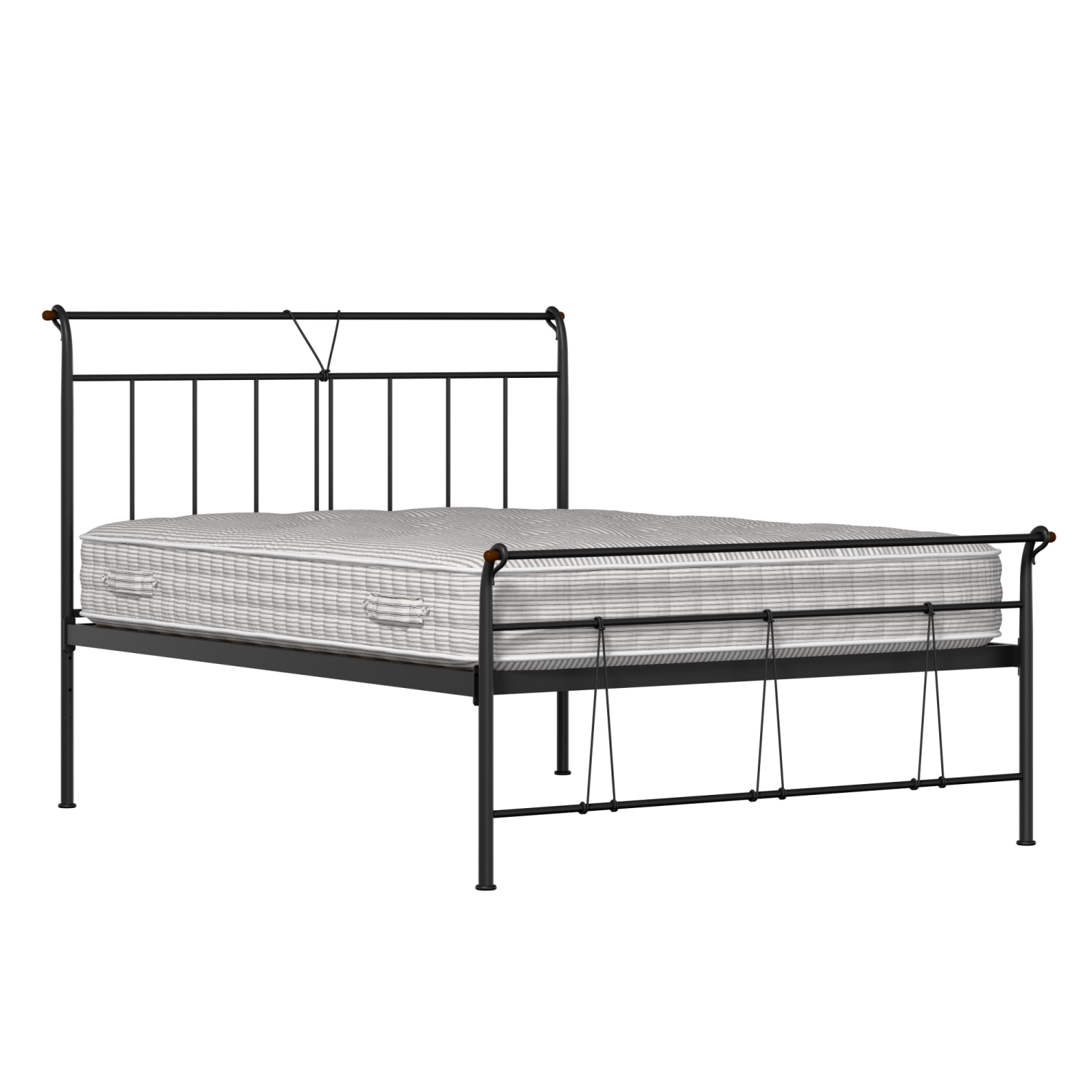 Pellini letto in ferro nero con materasso