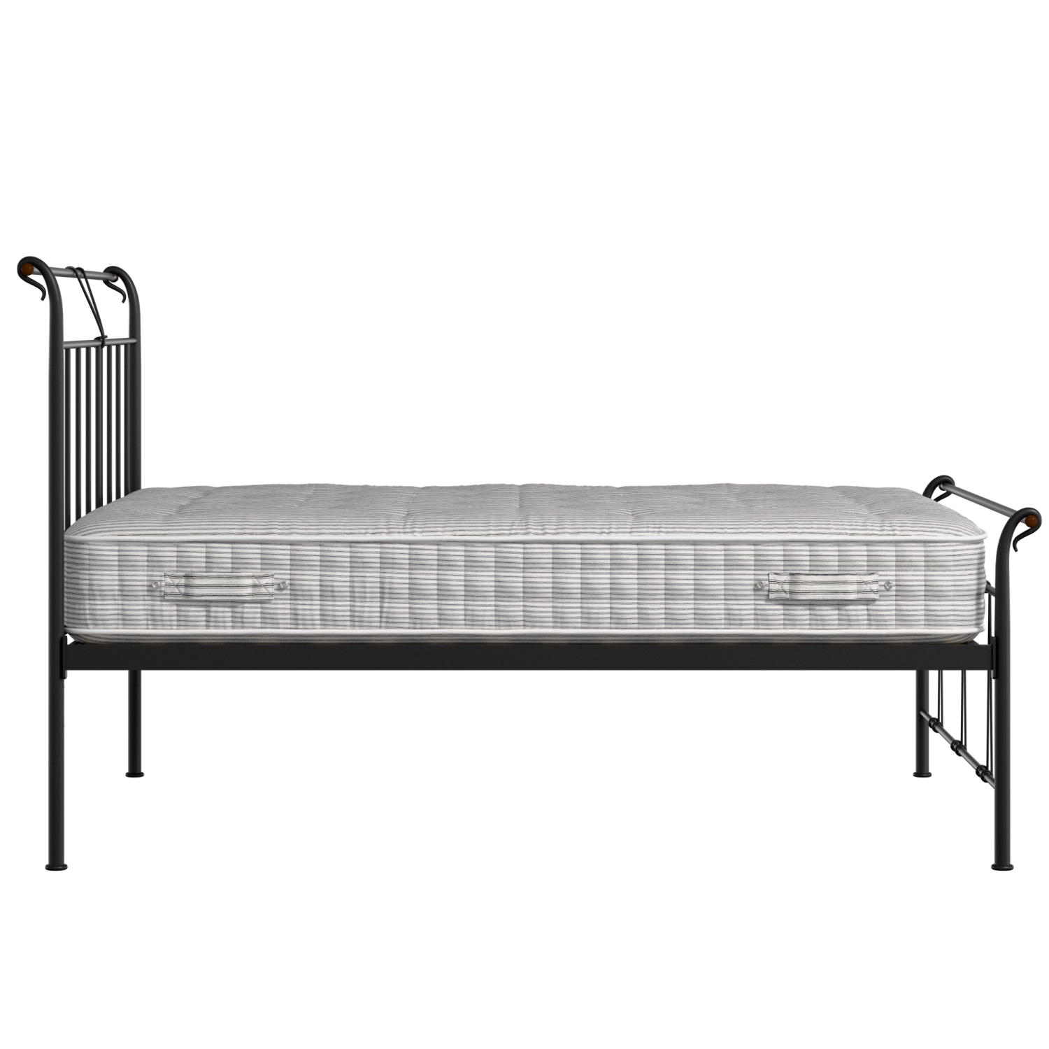 Pellini letto in ferro nero con materasso