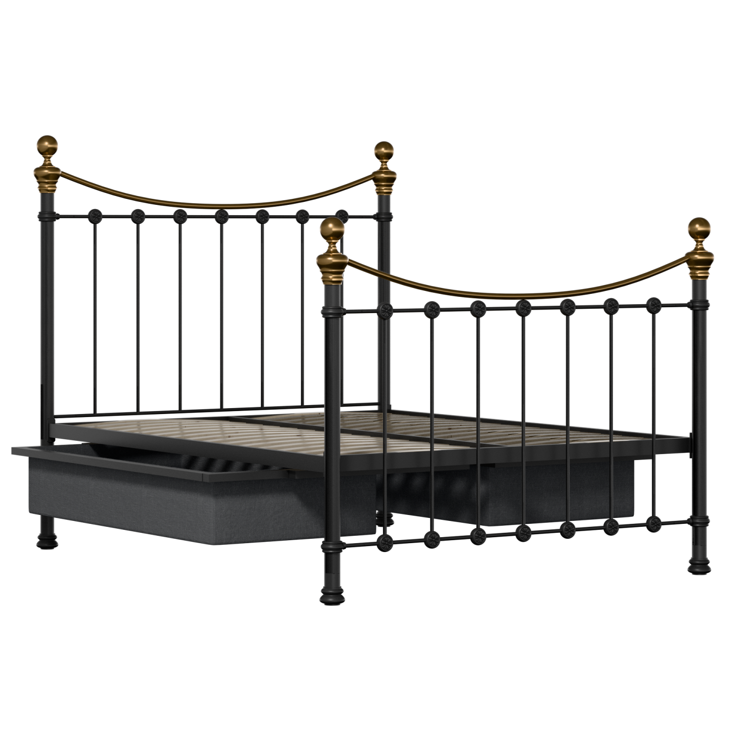 Selkirk lit en métal noir avec tiroirs