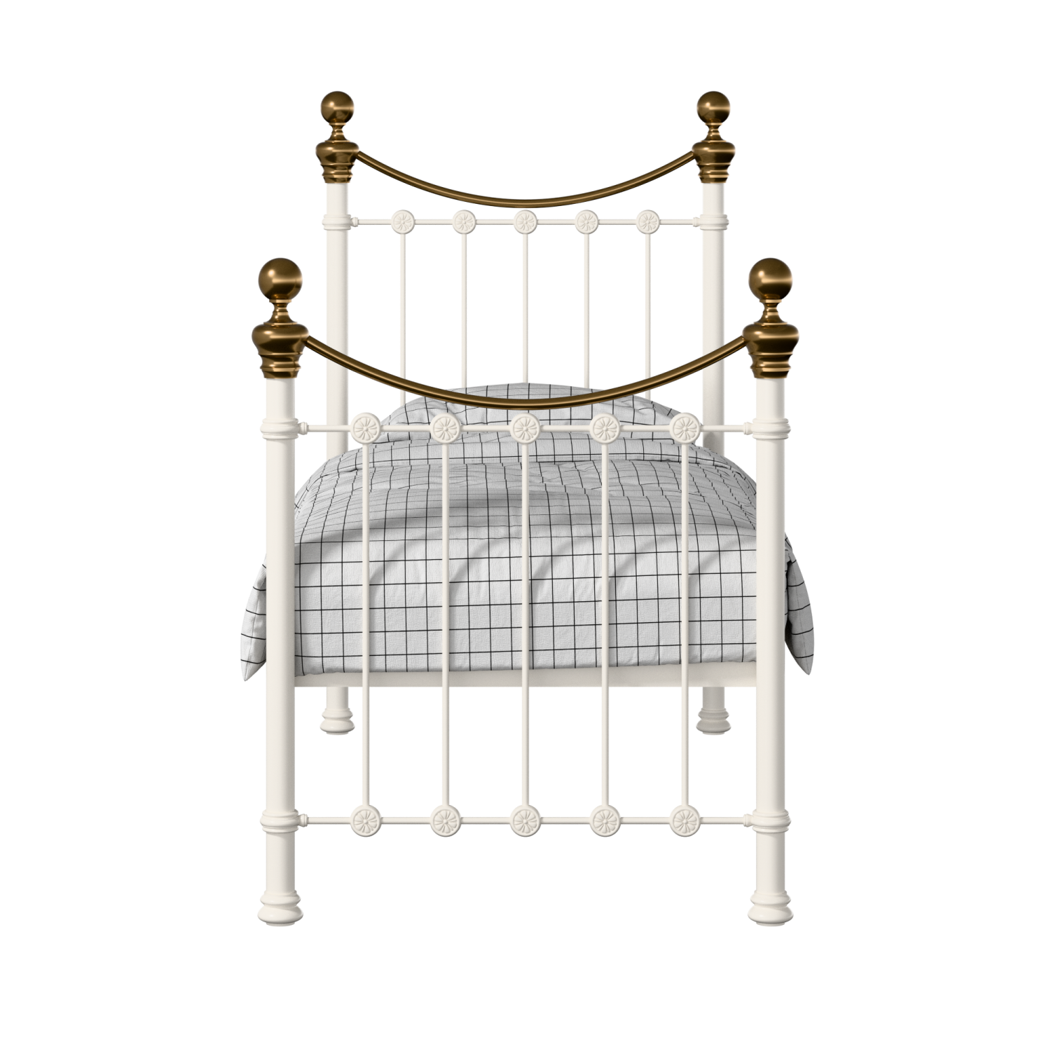 Selkirk lit simple en métal ivoire