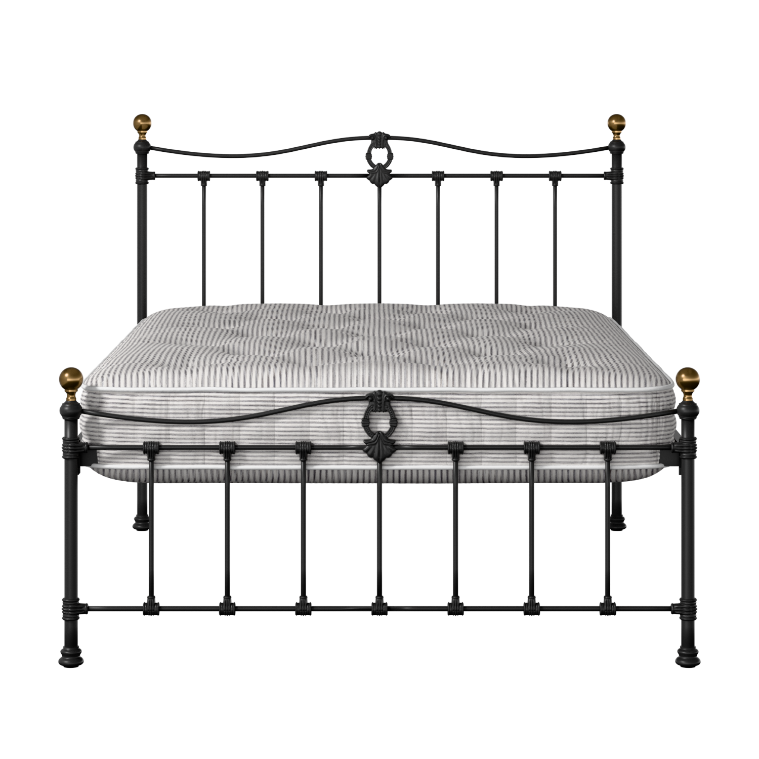 Tulsk Low Footend iron/metal bed in black with Juno mattress