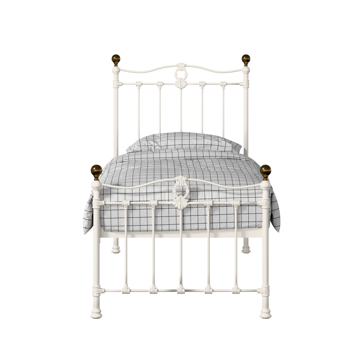 Tulsk Low Footend iron/metal single bed in ivory