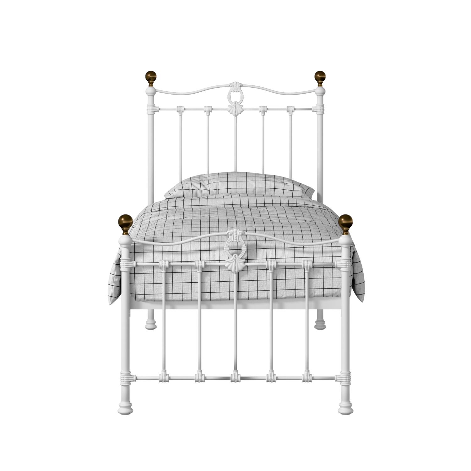 Tulsk Low Footend iron/metal single bed in white